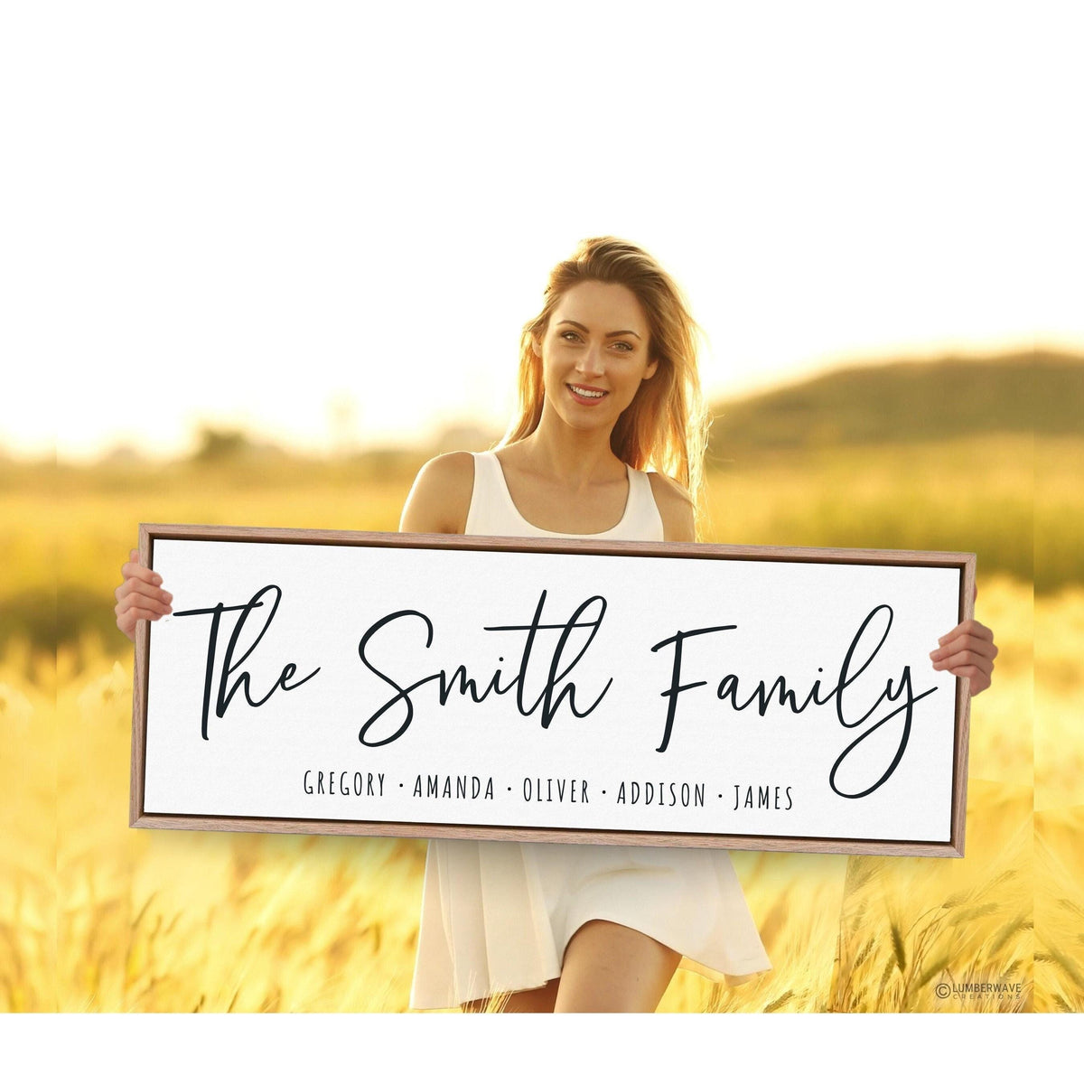 Cursive Last Name Sign