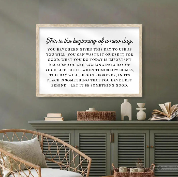 This is the beginning of a new day sign