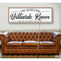 Billiards Room Sign