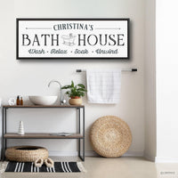 Bath House Sign Personalized Bath Room Sign