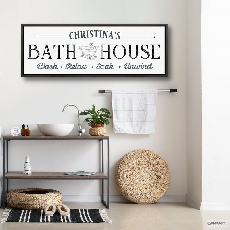 Bath House Sign Personalized Bath Room Sign