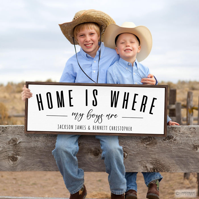 Home Is Where My Boys Are Sign