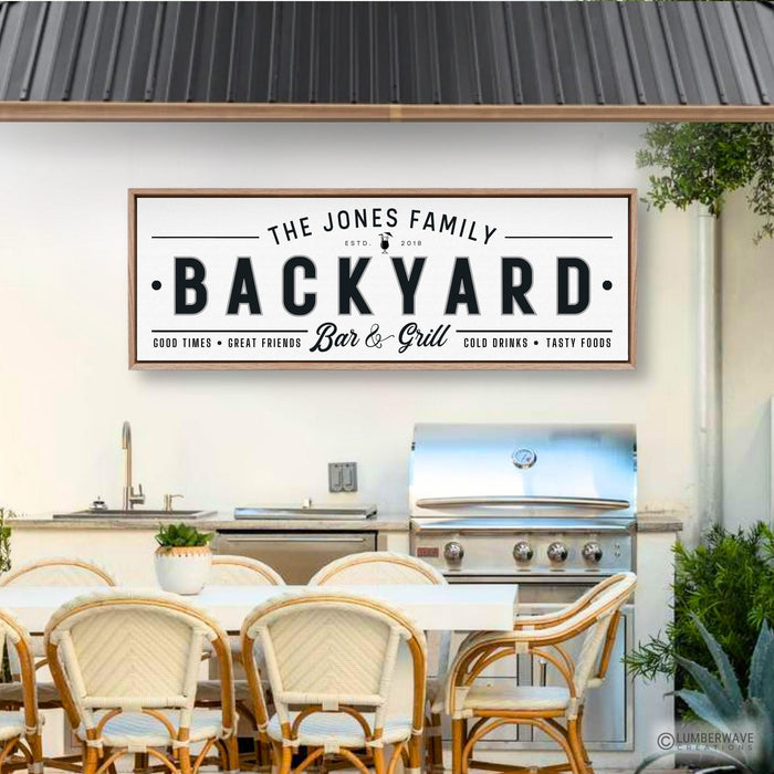 Backyard Bar & Grill Sign