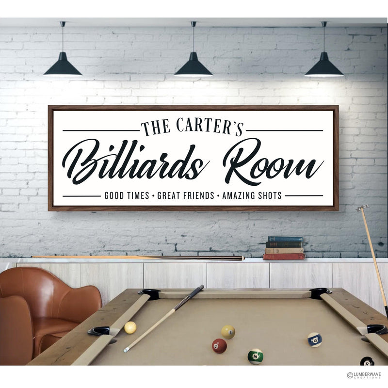 Billiards Room Sign