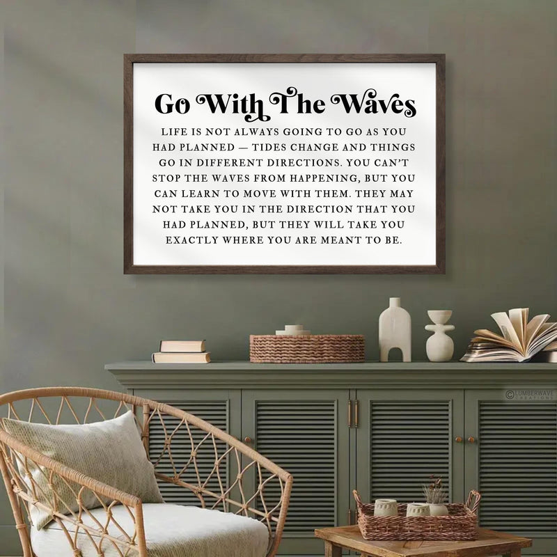 Go With The Waves Inspirational Print