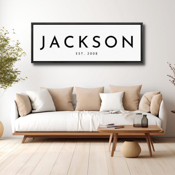 Modern Last Name Sign