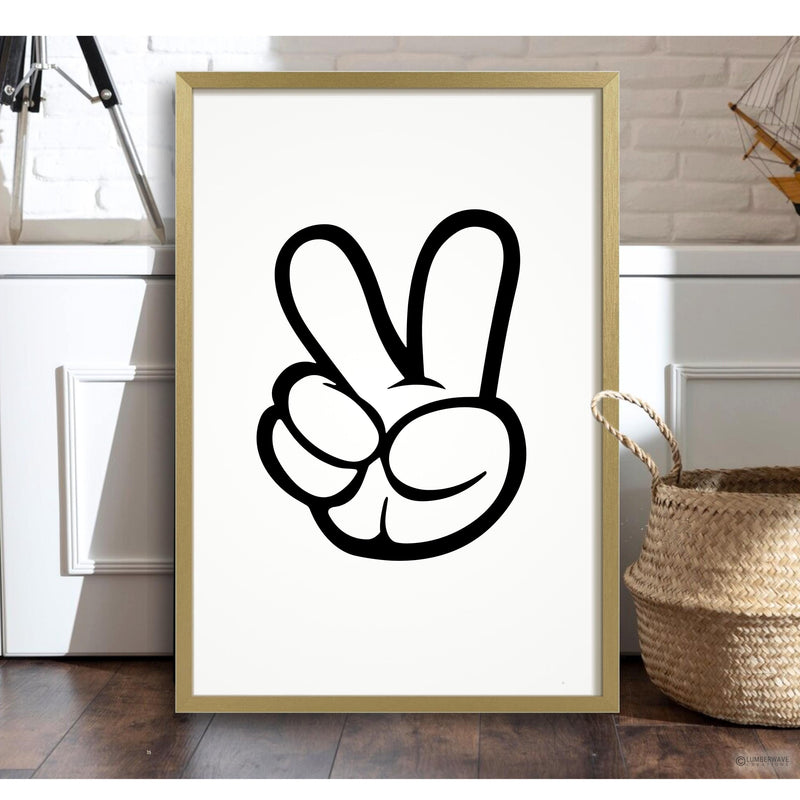 Peace Sign Hand Wall Art