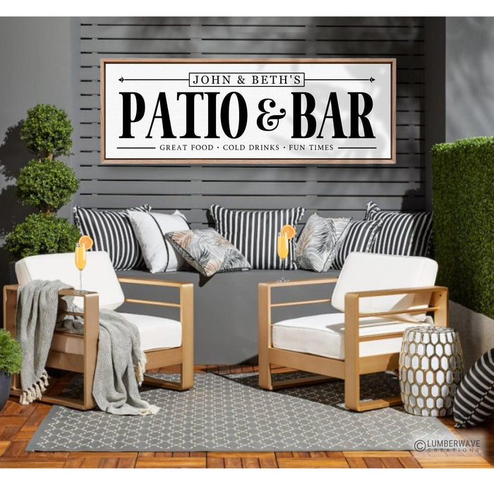 Patio And Bar Sign