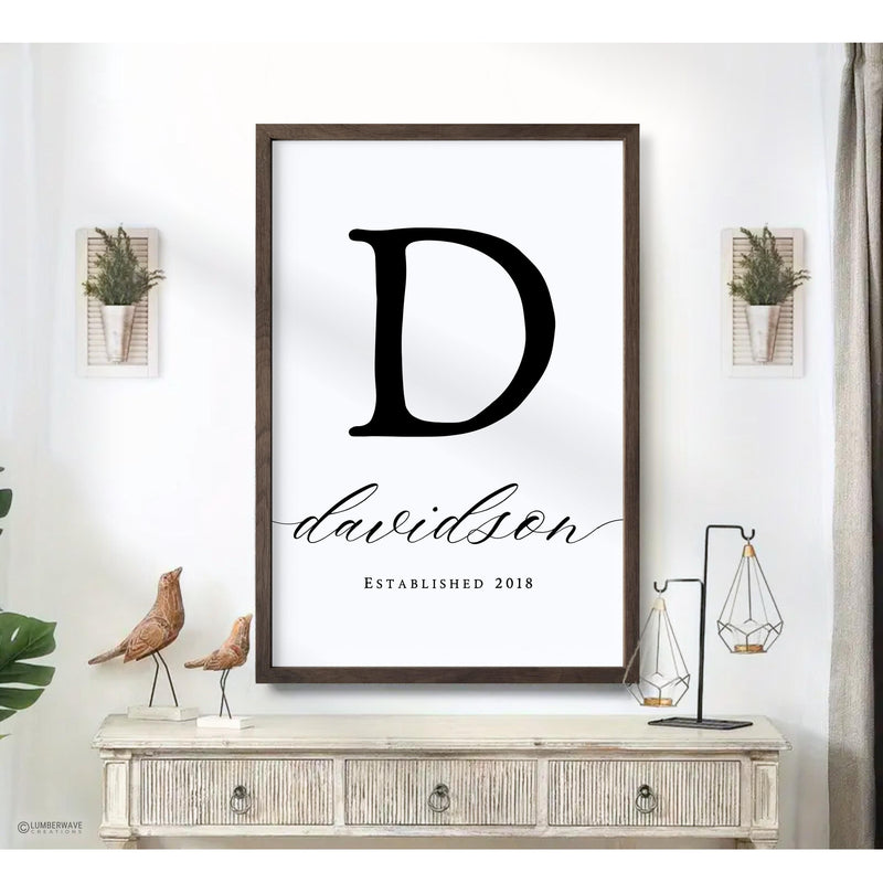 Family Name Monogram Sign