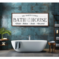 Bath House Sign Personalized Bath Room Sign