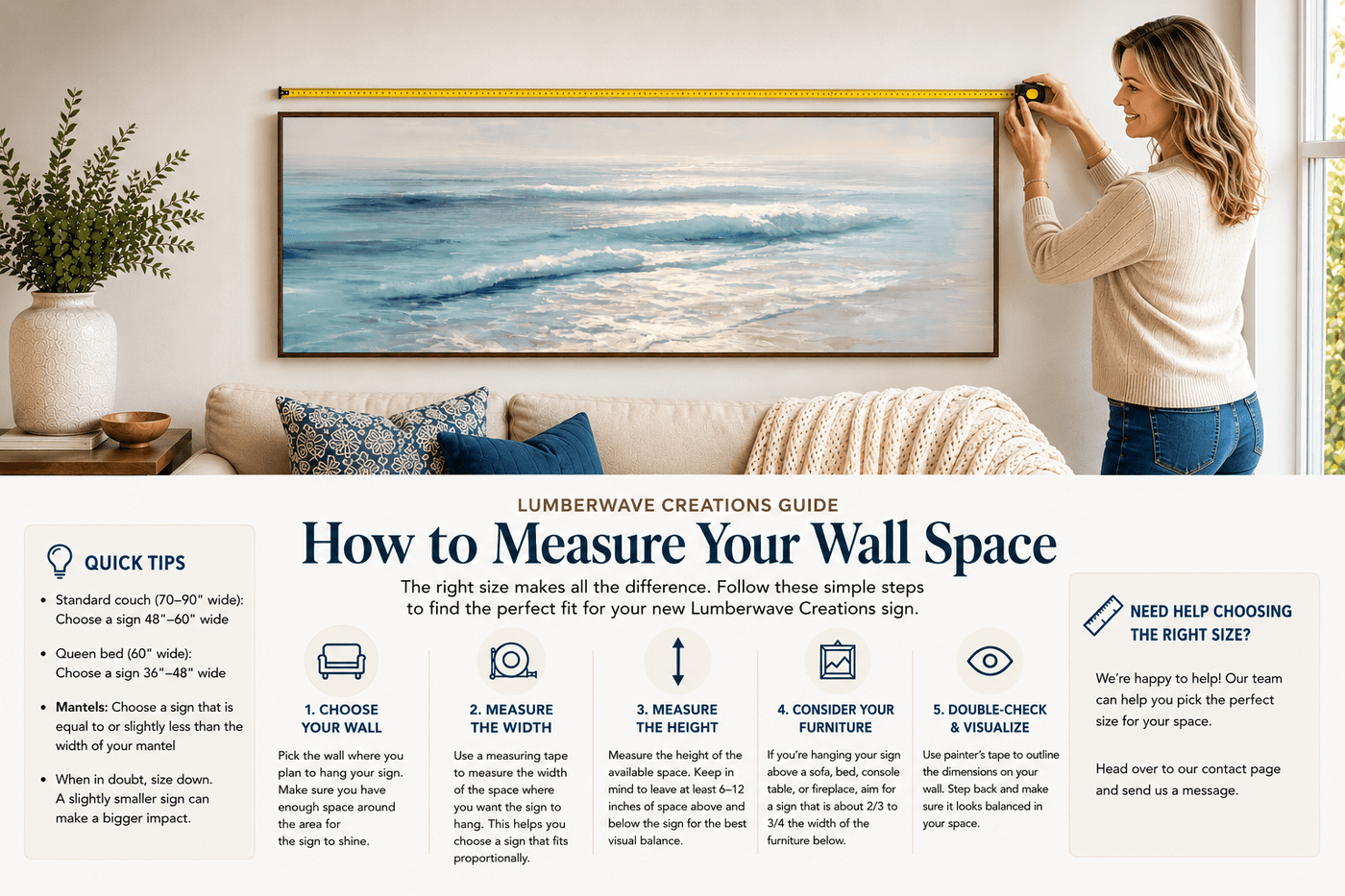 How To Measure Your Wall Space - Lumberwave Creations