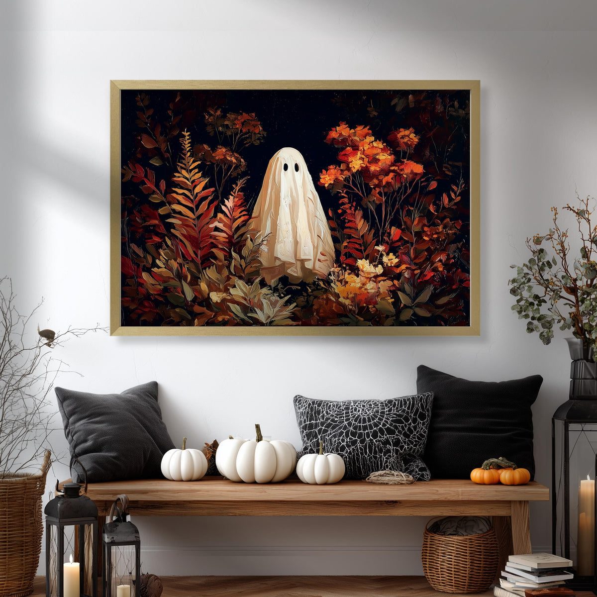 Halloween Wall Art – Retro Ghost Print | Spooky Prints & Fall Home Decor