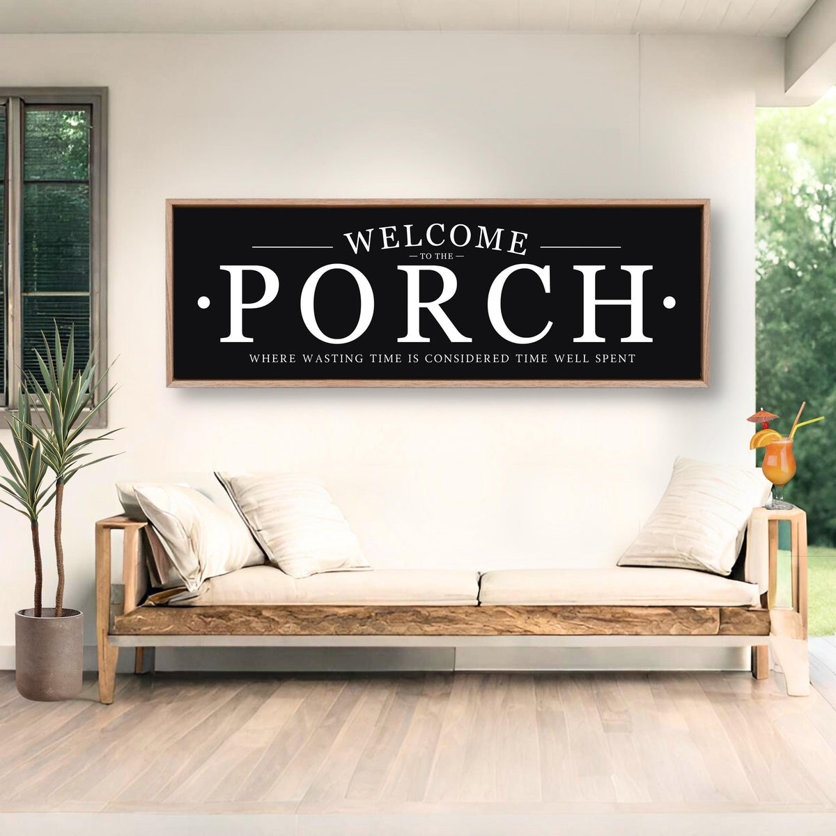 Porch Sign - Rustic Patio Wall Decor | Home Entryway Signs & Gather Print