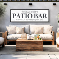 Patio Bar Sign - Custom Patio Sign & Backyard Wall Decor | Personalized Deck Print