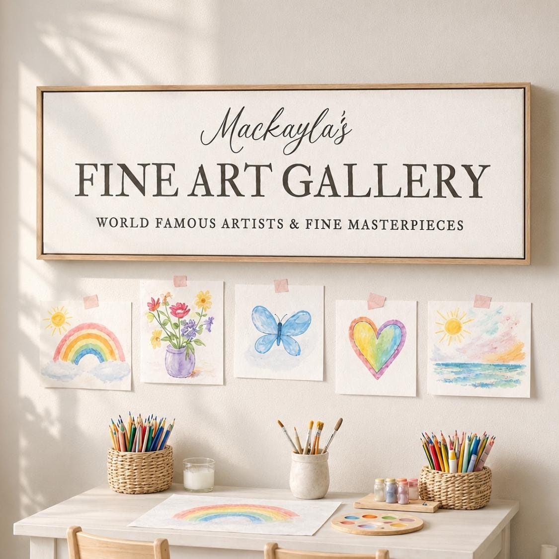 Personalized Kids Art Gallery Sign | Children's Art Display Canvas Print