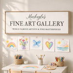 Personalized Kids Art Gallery Sign | Children's Art Display Canvas Print