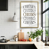 Cheers Wall Decor - Home Bar Prints & Bar Cart Wall Art | Happy Hour Sign