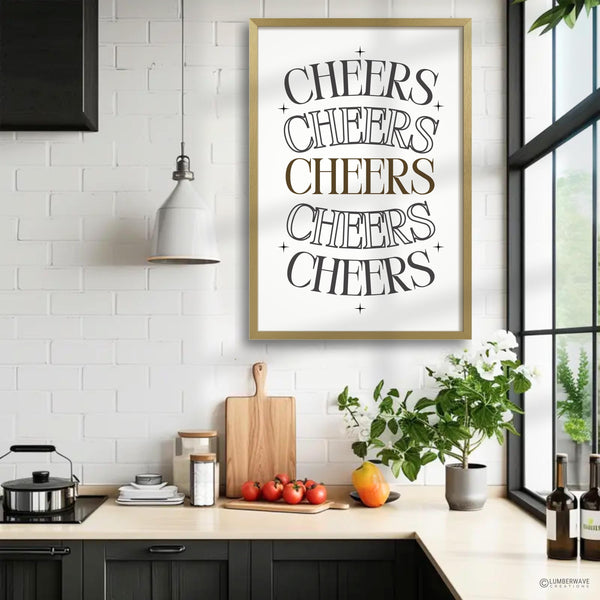 Cheers Wall Decor - Home Bar Prints & Bar Cart Wall Art | Happy Hour Sign