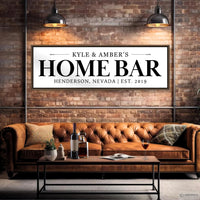 Home Bar Sign - Custom Basement Bar Name Signs & Personalized Pub Decor