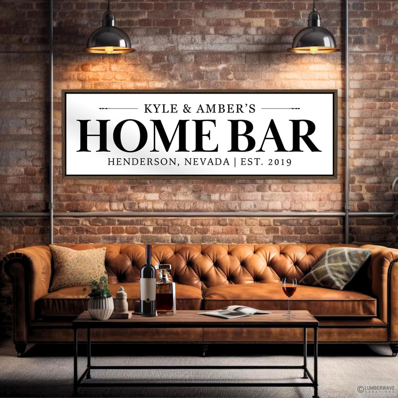 Home Bar Sign - Custom Basement Bar Name Signs & Personalized Pub Decor