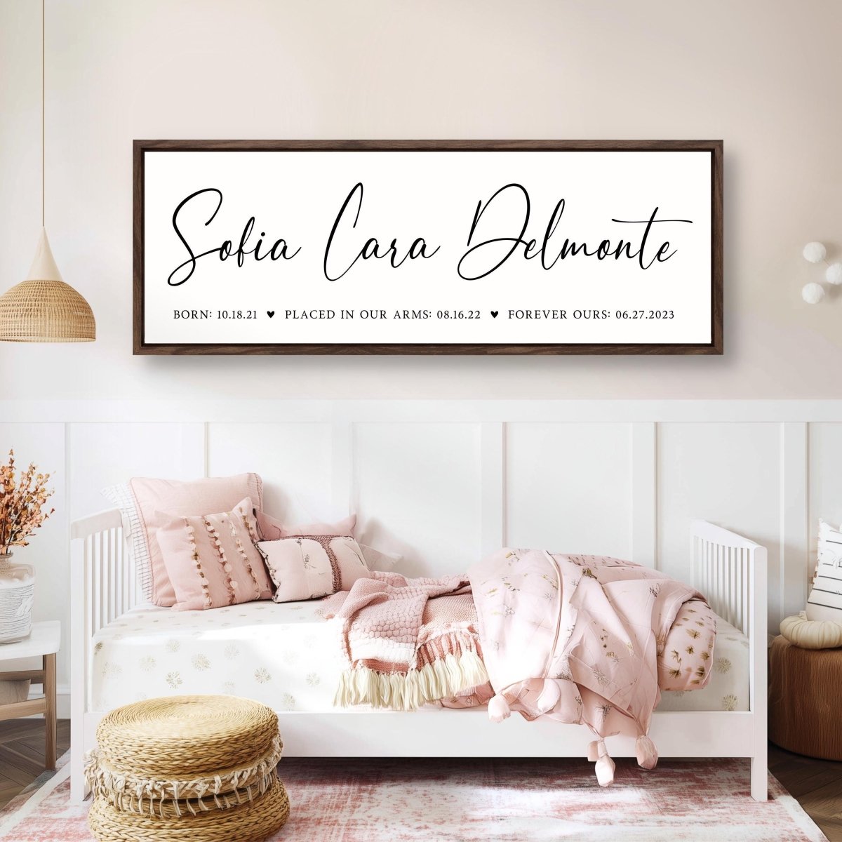 Adoption Sign - Personalized Adoption Print | Gotcha Day Gift for Newly Adopted Parents - Lumberwave Creations