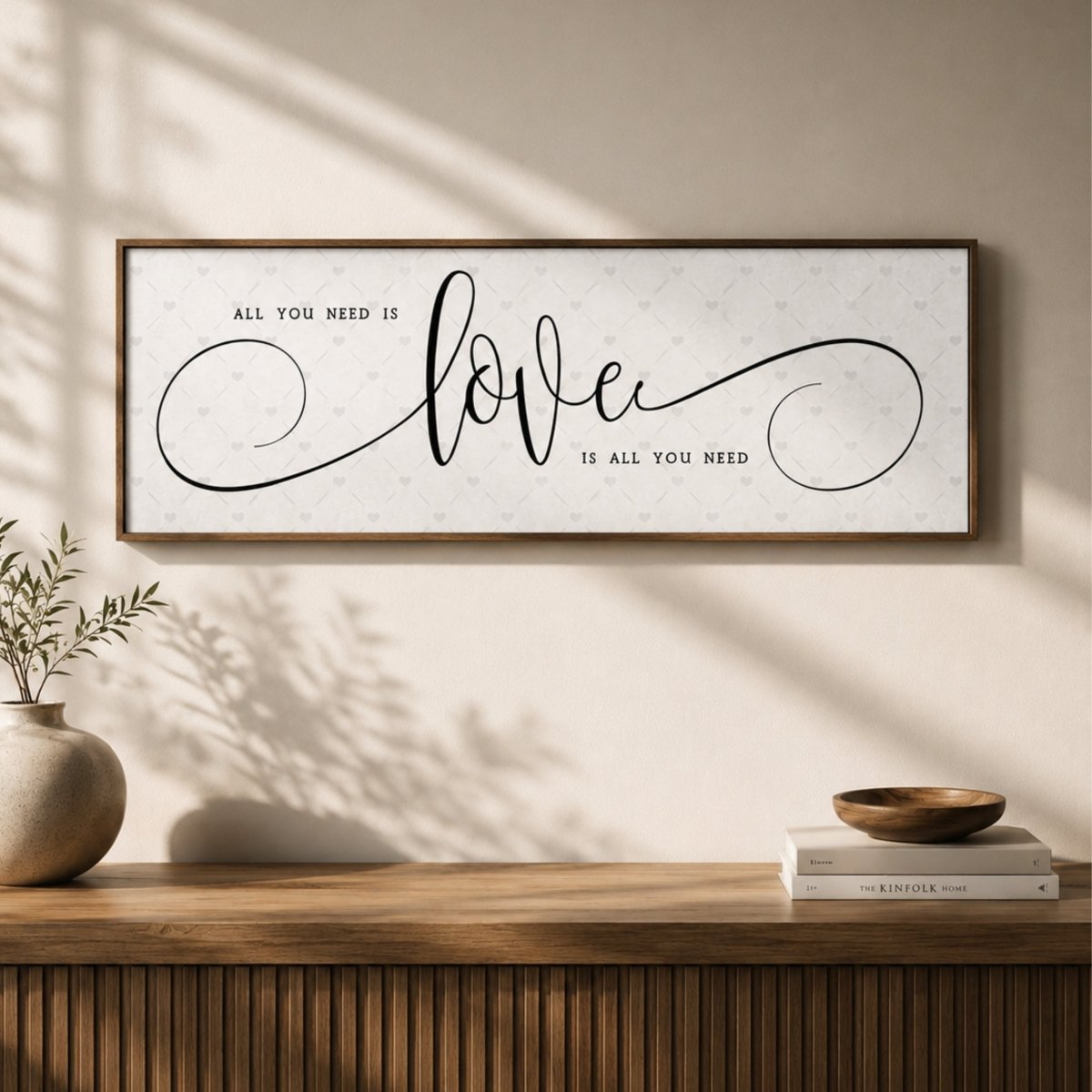 All You Need Is Love Canvas Sign - Music Lyrics Wall Decor - Lumberwave Creations