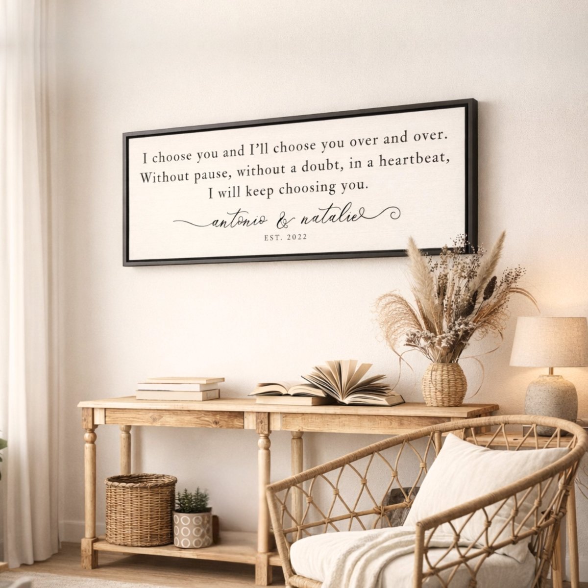 Anniversary Date Sign - Personalized Wall Decor With Love Quote Print - Lumberwave Creations