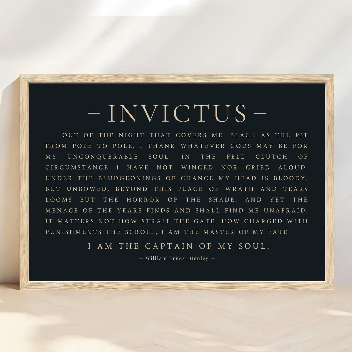 Invictus Poem Sign