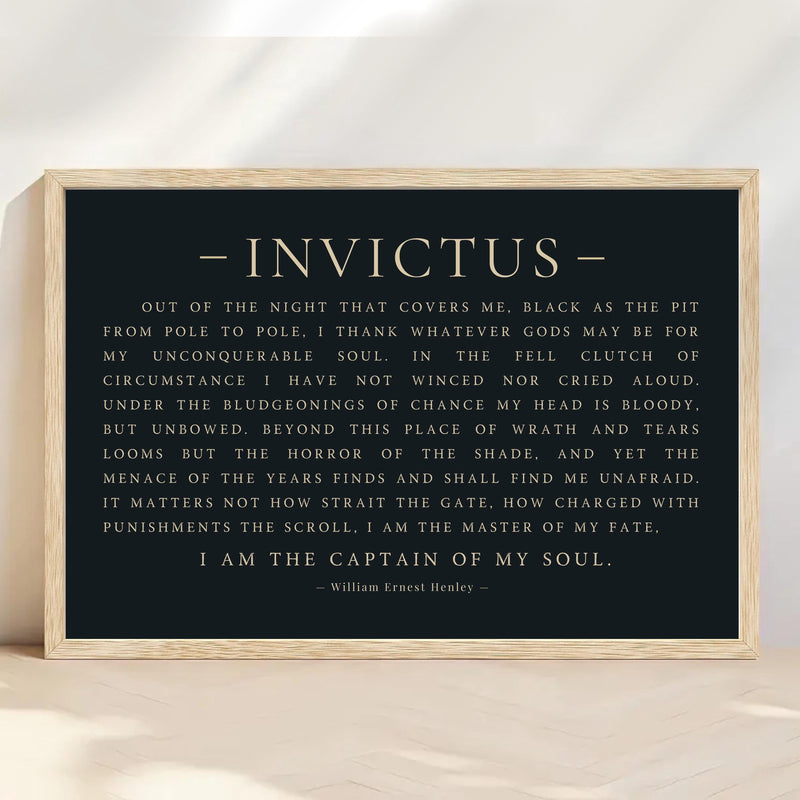 Invictus Poem Sign