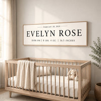 Baby Name Sign - Personalized Crib Print | Birth Statistics & Nursery Decor - Lumberwave Creations