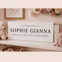 Baby Name Sign - Personalized Crib Print | Birth Statistics & Nursery Decor - Lumberwave Creations