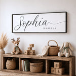 Baby Name Sign - Personalized Nursery Name Sign Above Crib Print | Custom Baby Gift - Lumberwave Creations
