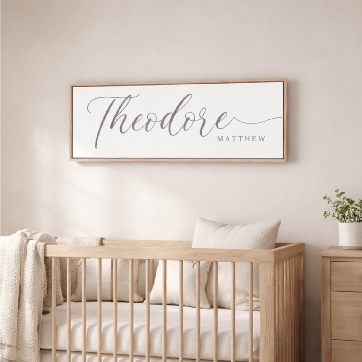 Baby Name Sign - Personalized Nursery Name Sign Above Crib Print | Custom Baby Gift - Lumberwave Creations
