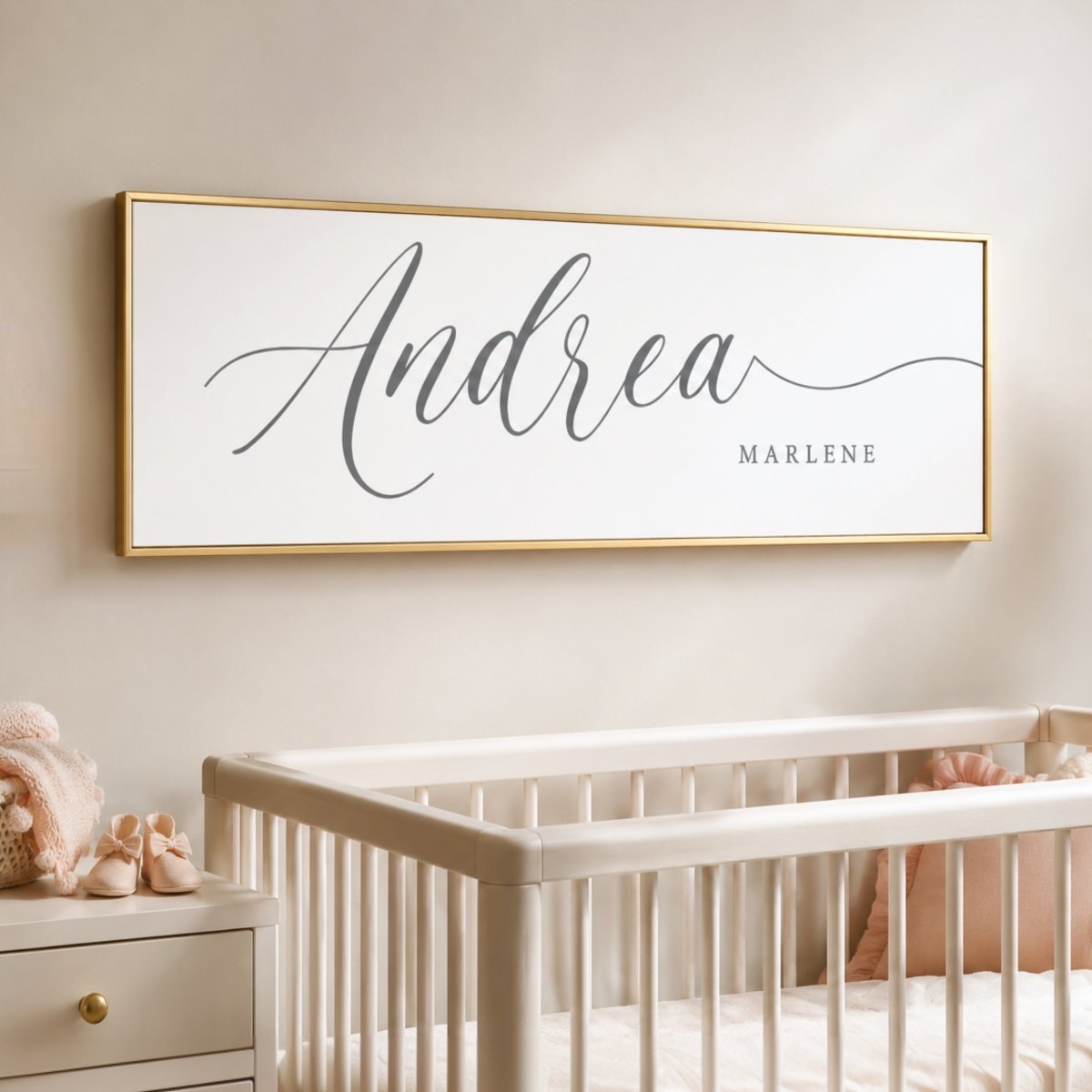 Baby Name Sign - Personalized Nursery Name Sign Above Crib Print | Custom Baby Gift - Lumberwave Creations