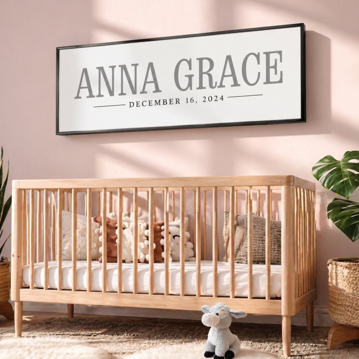 Baby Name Sign – Personalized Nursery Wall Decor | Custom Crib Name Sign Gift - Lumberwave Creations