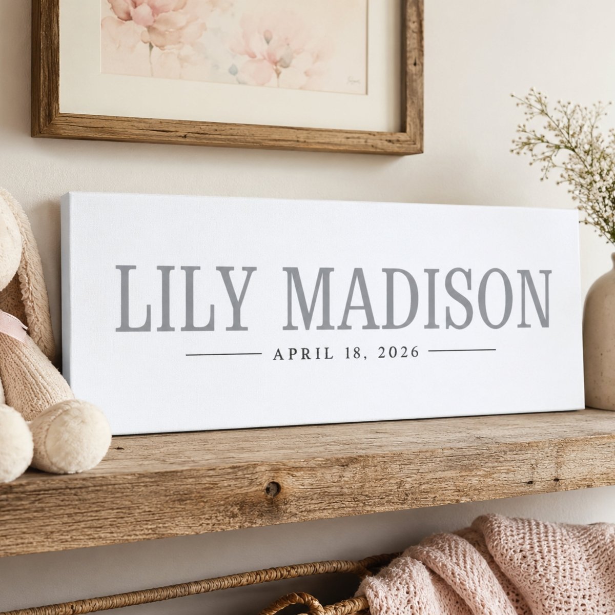Baby Name Sign – Personalized Nursery Wall Decor | Custom Crib Name Sign Gift - Lumberwave Creations