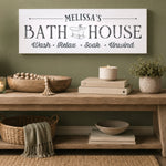 Bath House Sign - Personalized Bathroom Wall Decor | Rustic Bathtub Wall Art - Lumberwave Creations