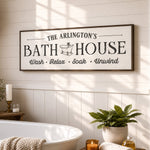 Bath House Sign - Personalized Bathroom Wall Decor | Rustic Bathtub Wall Art - Lumberwave Creations