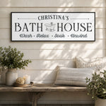 Bath House Sign - Personalized Bathroom Wall Decor | Rustic Bathtub Wall Art - Lumberwave Creations