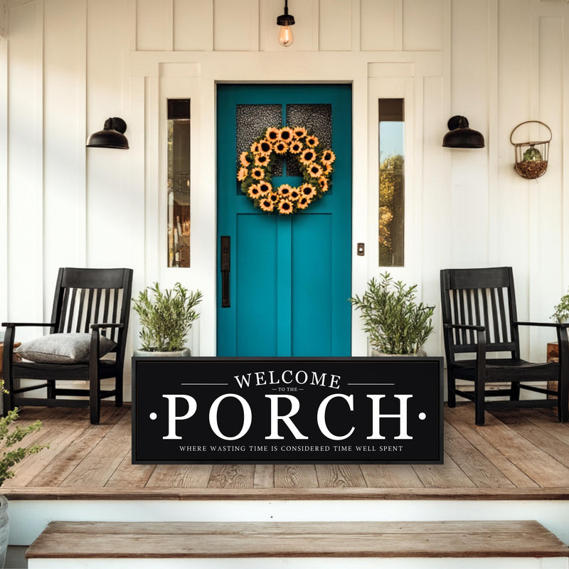 Porch Sign - Rustic Patio Wall Decor | Home Entryway Signs & Gather Print