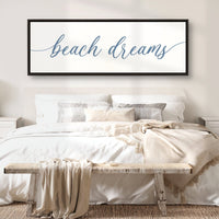 Beach Dreams Sign - Coastal Wall Decor | Master Bedroom Signs & Nautical Ocean Print - Lumberwave Creations