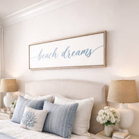 Beach Dreams Sign - Coastal Wall Decor | Master Bedroom Signs & Nautical Ocean Print - Lumberwave Creations
