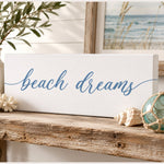 Beach Dreams Sign - Coastal Wall Decor | Master Bedroom Signs & Nautical Ocean Print - Lumberwave Creations