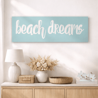 Beach Dreams Sign - Coastal Wall Decor | Nautical Ocean Print for Bedroom - Lumberwave Creations