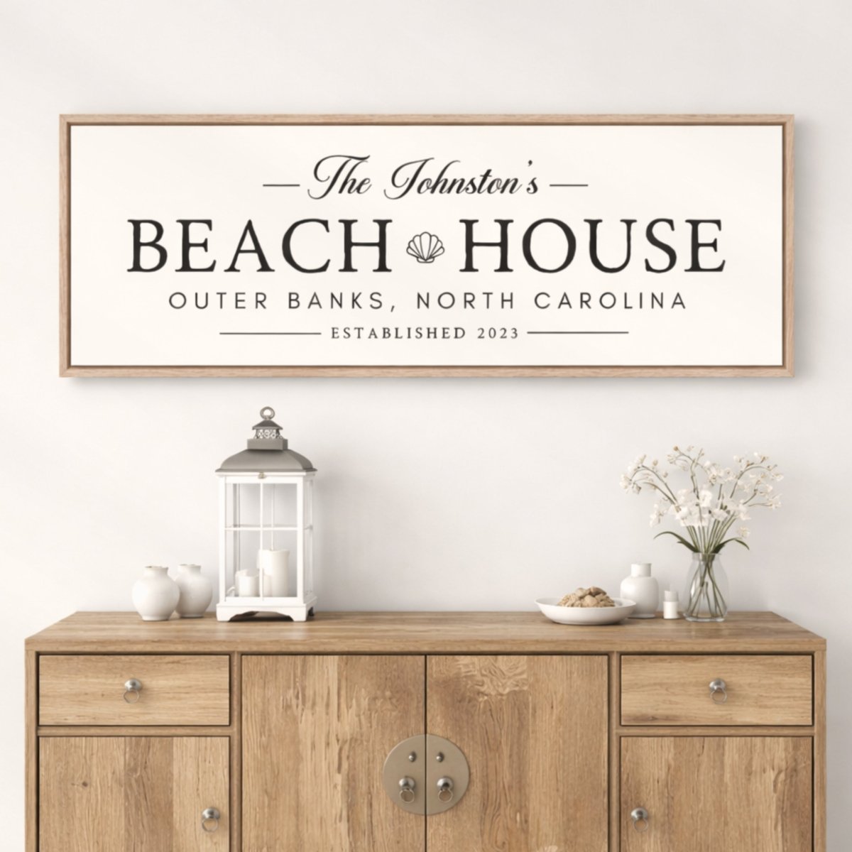 Beach House Sign - Personalized Coastal Wall Decor & Custom Beach Name Sign - Lumberwave Creations