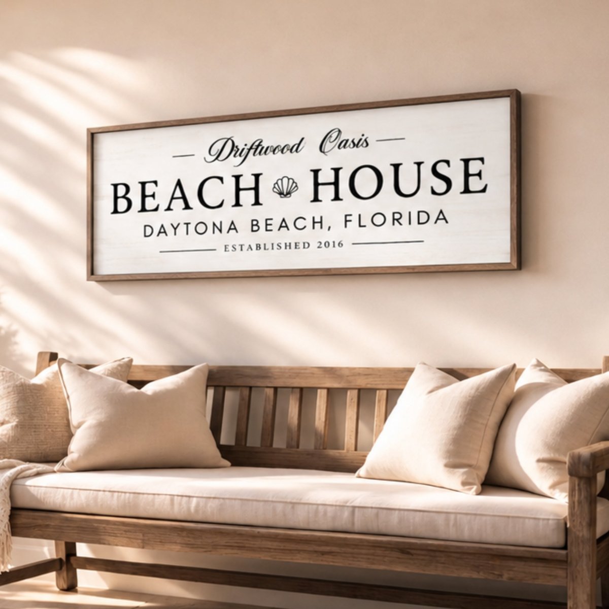 Beach House Sign - Personalized Coastal Wall Decor & Custom Beach Name Sign - Lumberwave Creations