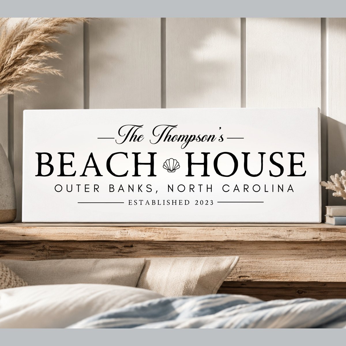 Beach House Sign - Personalized Coastal Wall Decor & Custom Beach Name Sign - Lumberwave Creations