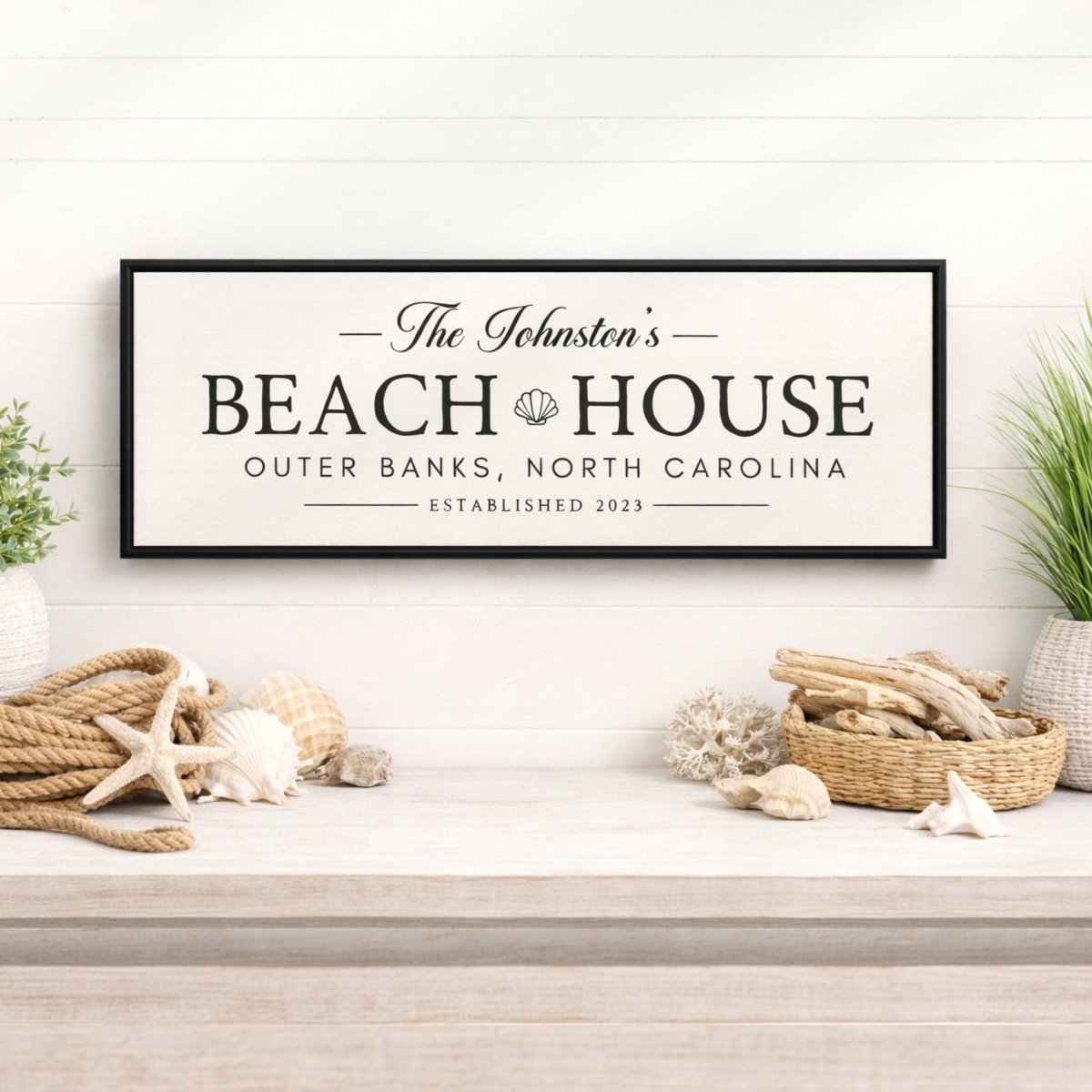 Beach House Sign - Personalized Coastal Wall Decor & Custom Beach Name Sign - Lumberwave Creations
