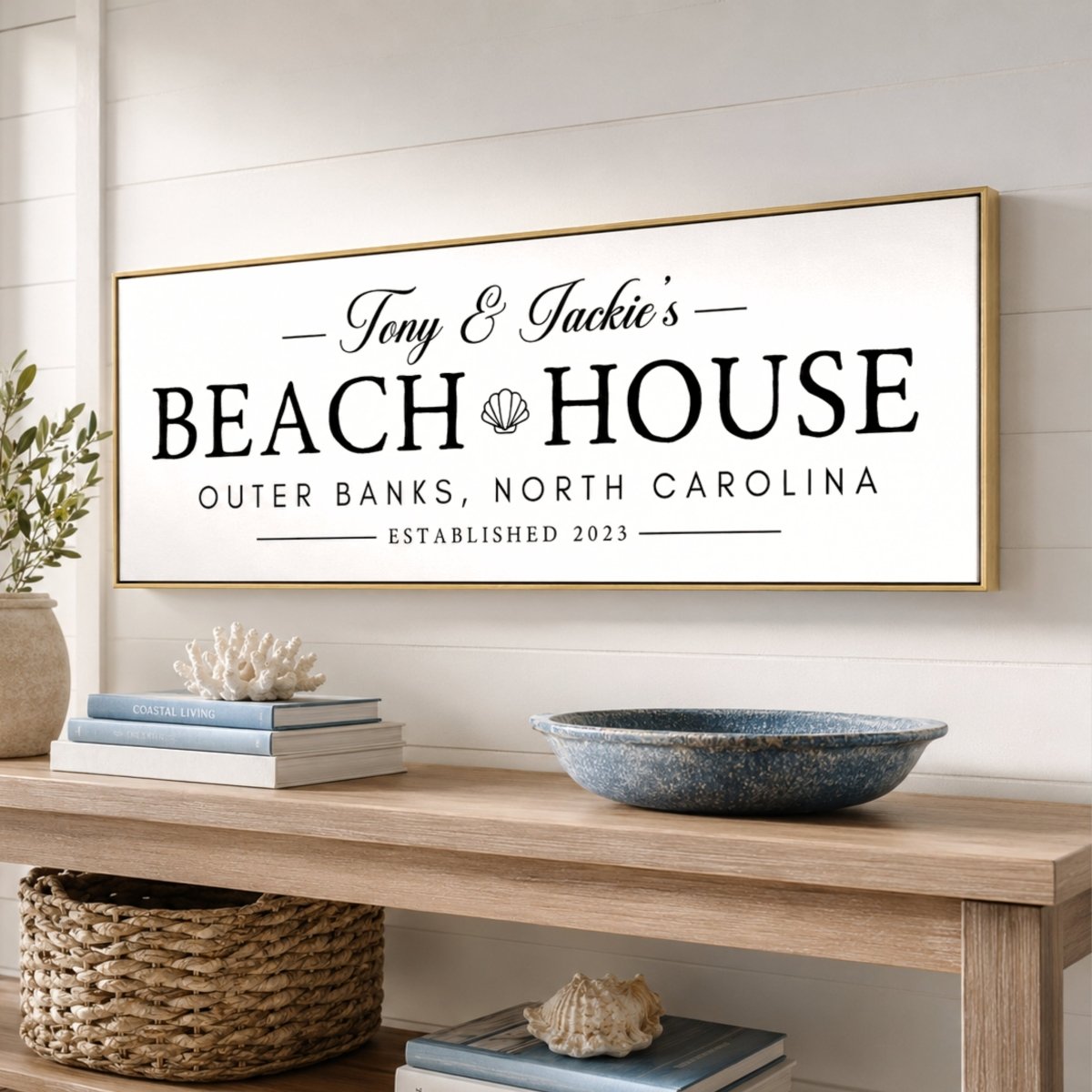 Beach House Sign - Personalized Coastal Wall Decor & Custom Beach Name Sign - Lumberwave Creations