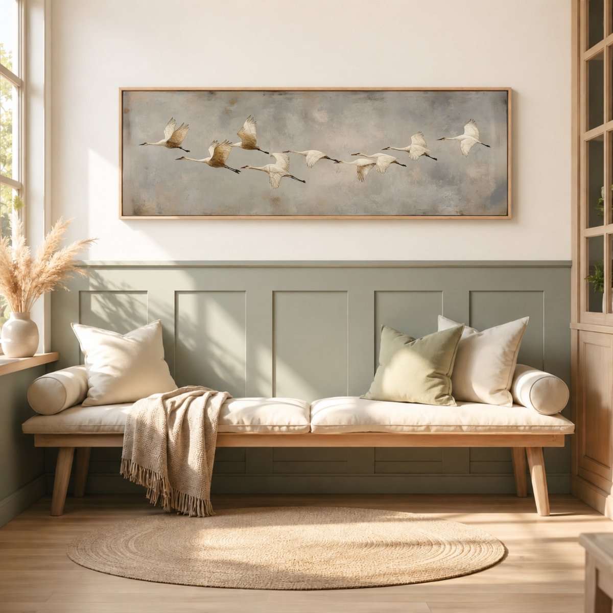 Bird Wall Decor – Vintage Bird Art | Egret Heron Print | Neutral Tone Print - Lumberwave Creations